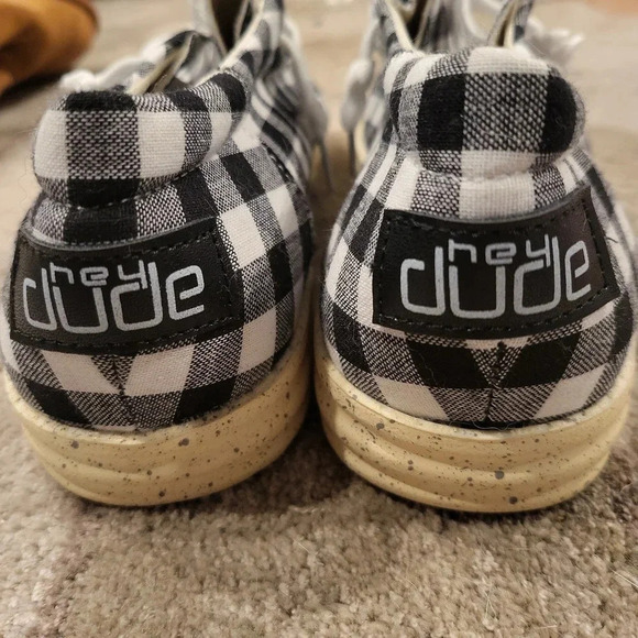 Hey Dude loafers size 41 black and white checkered